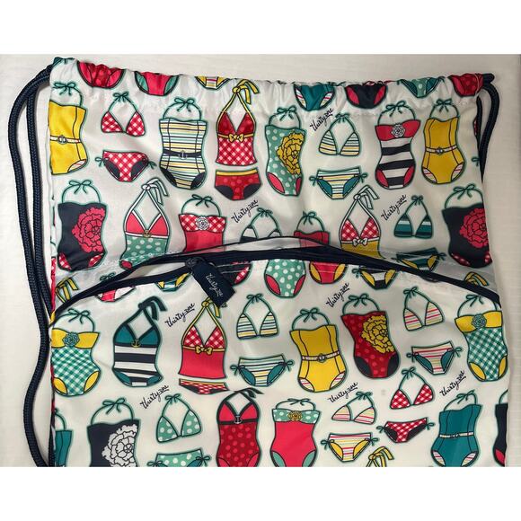 Thirty One Swim Suit Themed Drawstring Sinch Sac Extra Front Pocket Large Size - Picture 6 of 6